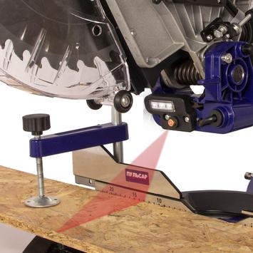 Пила торцовочная ПУЛЬСАР ПТН 305-2000 (2000Вт, 305х30мм, рез 105х335мм, рем. перед, направл., лазер, наклон право/лево, 20 кг)