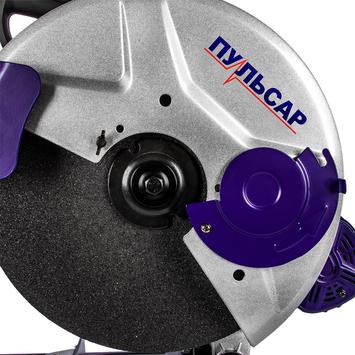 Пила монтажная ПУЛЬСАР ПО 355-2400 (2400Вт, 355х25,4мм, 3800 об/мин, ПРИВОД РЕМЕННОЙ, коробка,16,8кг)