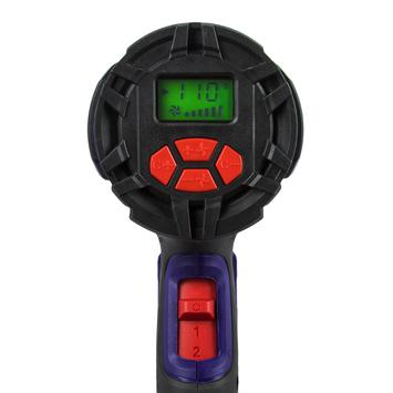 Строительный фен ПУЛЬСАР ФС 2000-2Д (2000Вт, 60-600*C, 300-500л/мин, ЖК-дисплей, 1кг, кейс + 4 насадки)