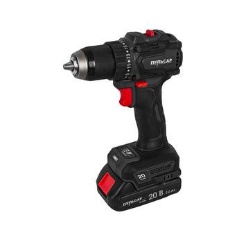 Дрель аккумуляторная безударная ПУЛЬСАР ДА 20- 70Б (20В, 70Нм, 13мм, 2 акк, 2 Ач, з/устр., кейс)