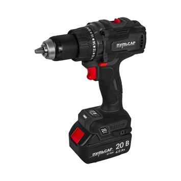 Дрель аккумуляторная безударная ПУЛЬСАР ДА 20-150Б (20В, 150Нм, 13мм, 2 акк 4 Ач и з/у, кейс)