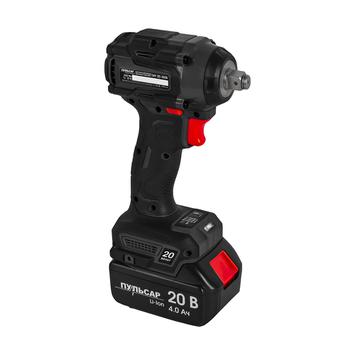 Гайковерт аккумуляторный ударный ПУЛЬСАР ГАУ 20- 350Б (20В, 350Hм, 1/2, 2 акк, 4 Ач, з/устр., кейс)