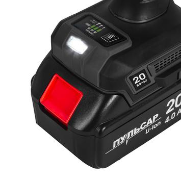 Гайковерт аккумуляторный ударный ПУЛЬСАР ГАУ 20- 350Б (20В, 350Hм, 1/2, 2 акк, 4 Ач, з/устр., кейс)