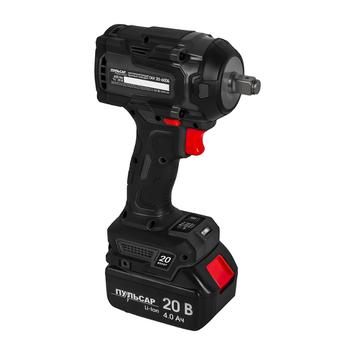 Гайковерт аккумуляторный ударный ПУЛЬСАР ГАУ 20- 600Б (20В, 600Hм, 1/2, 2 акк, 4 Ач, з/устр., кейс)