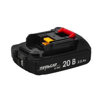 Аккумулятор ПУЛЬСАР Li- Ion, 20В, 2,0Ач, слайдер, в коробке