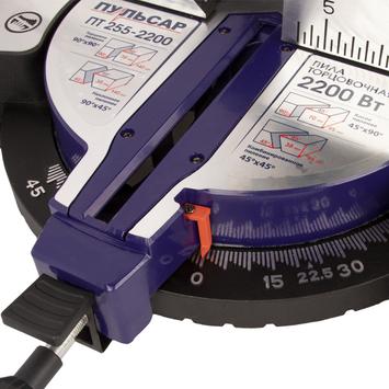 Пила торцовочная ПУЛЬСАР ПТ 255-2200 (2200Вт, 255х30мм, рез 70х140мм,рем. передача, 12,9 кг)